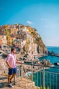 Manarola Village, Cinque Terre Coast Italy. Manarola is a beautiful small colorful town province of La Spezia, Liguria Royalty Free Stock Photo