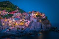 Manarola Village, Cinque Terre Coast Italy. Manarola is a beautiful small colorful town province of La Spezia, Liguria Royalty Free Stock Photo