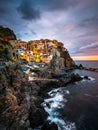 Manarola Village, Cinque Terre Coast of Italy. Manarola a beautiful small town in the province of La Spezia, Liguria, north of Royalty Free Stock Photo