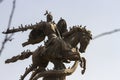 Manas Monument with pigeons