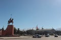 Manas statue in Talas town in Kyrgyzstan