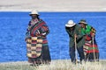 Manasarovar, Tibet, China, June, 14, 2018. Pilgrims make Kora around lake Manasarovar in Tibet