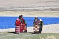 Manasarovar, Tibet, China, June, 14, 2018. Pilgrims make Kora around lake Manasarovar in Tibet