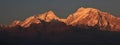 Manaslu Mange at sunset. View from Ghale Gaun, Annapurna Conservation Area.