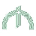 Manat sign azerbaijani, currency symbol icon striped vector illustration Royalty Free Stock Photo