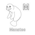 Manatee Alphabet ABC Coloring Page M