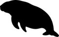 manatee Black Silhouette Generative Ai