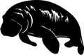 manatee Black Silhouette Generative Ai