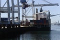Manatee container cargo ship at Leixoes harbor Matosinhos Portugal