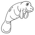 Manatee Isolated Coloring Page for Kids