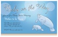 Manatee mother and baby shower invitation or card