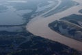 Manaus/Amazonas/Brazil - 09/13/2018: Black and Amazonas River. Two different type of waters. Touristic attraction in Brazil