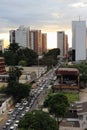 Manaus, Amazonas, Brazil - 09-13-2018: Manaus City, Adrianopolis neighborhood. Traffic on the street after the rain Royalty Free Stock Photo