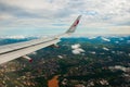 Manaus, Amazonas, Brazil: Top view of the river. Beautiful landscape from the window of the airplane Royalty Free Stock Photo