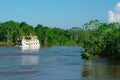 MANAUS, BR - CIRCA AUGUST 2011 - Boat on the Amazon river circa Royalty Free Stock Photo