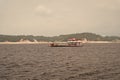 Manaus, Brazil - December 04, 2015: cargo ferry barge carrying cars