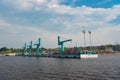 Manaus, Brazil - December 04, 2015: industru construction crane in cargo port