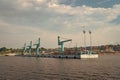 Manaus, Brazil - December 04, 2015: industru construction crane in cargo port