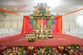 Manavarai/Mandapam stage at a Ceylonese Hindu wedding Royalty Free Stock Photo