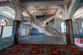 Manavgat, Turkey - August 28 2020: Central Mosque complex, Interior, carpets and traditional patterns Magnificent mosque Merkez Royalty Free Stock Photo