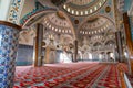Manavgat, Turkey - August 28 2020: Central Mosque complex, Interior, carpets and traditional patterns Magnificent mosque Merkez Royalty Free Stock Photo
