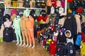 10.11.2022 Manavgat, Turkey - Bazaar. Manequins displaying various colorful clothes at clothing store at Turkish bazaar
