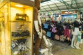 10.11.2022 Manavgat, Turkey - Bazaar. shop of women's and kids' clothes and a showcase with handbags in the