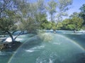 Manavgat waterfall in the summer season closeup. Turkey 2019