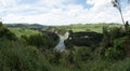 Manawatu river flowing through a wooded landscape in New Zealand Royalty Free Stock Photo