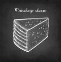 Manchego cheese chalk sketch.