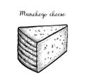 Manchego cheese ink sketch.