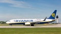 Ryanair Boeing 737-8AS preparing to take off at Manchester Airport