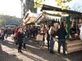 People shoppping Manchester Xmas Market, England