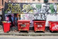 Manchester Backstreet Graffiti and Wheelie Bins Royalty Free Stock Photo