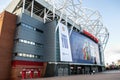 MANCHESTER, ENGLAND- 27 November 2021: Manchester United Old Trafford Football Stadium exterior