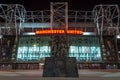 MANCHESTER, ENGLAND - September 29, 2017: The stadium Old Trafford and the statue 