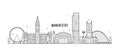 Manchester Greater England UK vector skyline line