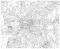 Manchester map, satellite view, city, England. Streets view. United Kingdom