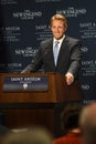 Manchester, N.H., USA, March 16, 2018. U.S. Sen. Jeff Flake, R-Ariz., criticizes President Donald Trump during a speech to The New