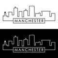 Manchester, New Hampshire skyline. Linear style.