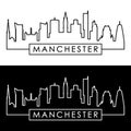 Manchester skyline. Linear style. Royalty Free Stock Photo