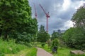 Manchester, UK: Angel Meadow, in Victorian time a dense slum area described by Friedrich Engels as Royalty Free Stock Photo