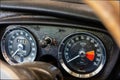Classic Vintage car close up of dials on the dash board Royalty Free Stock Photo