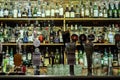 Liquors and spirits bottles in a pub