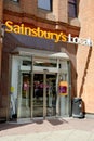 Sainsbury`s Local store in Manchester city center, England Royalty Free Stock Photo