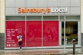 Sainsbury`s Local store in Manchester city center, England Royalty Free Stock Photo