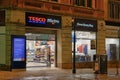 Manchester, UK British Tesco Metro supermarket retailer store entrance.