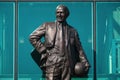 Sir Matt Busby Bronze statue at Old Trafford stadium in Manchester, UK