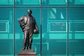 Sir Matt Busby Bronze statue at Old Trafford stadium in Manchester, UK