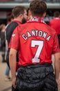 Manchester united fan with Cantona t shirt Royalty Free Stock Photo